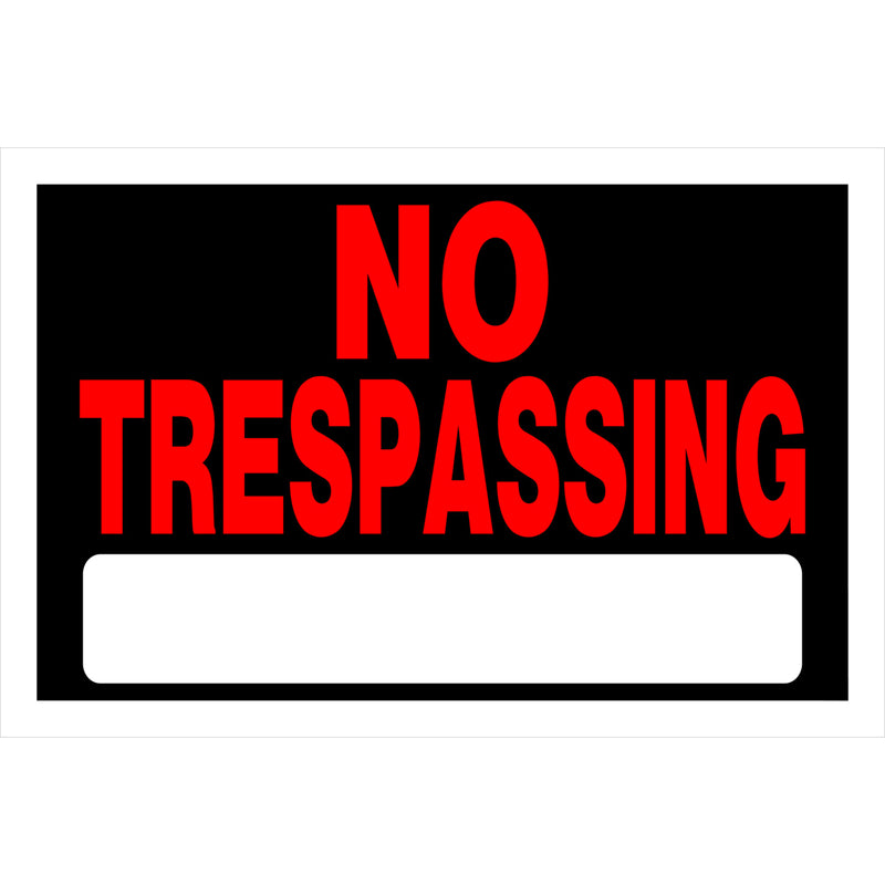 HILLMAN English Black No Trespassing Sign 8 in. H X 12 in. W (Pack of 6)