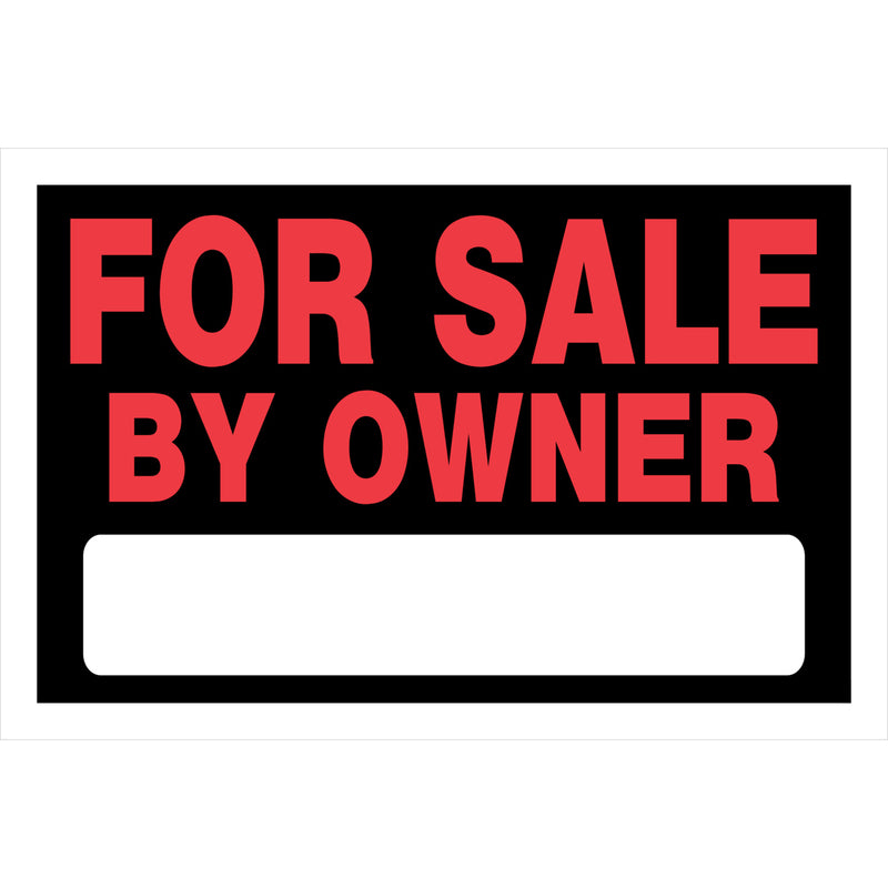 HILLMAN English Black For Sale Sign 8 in. H X 12 in. W (Pack of 6)