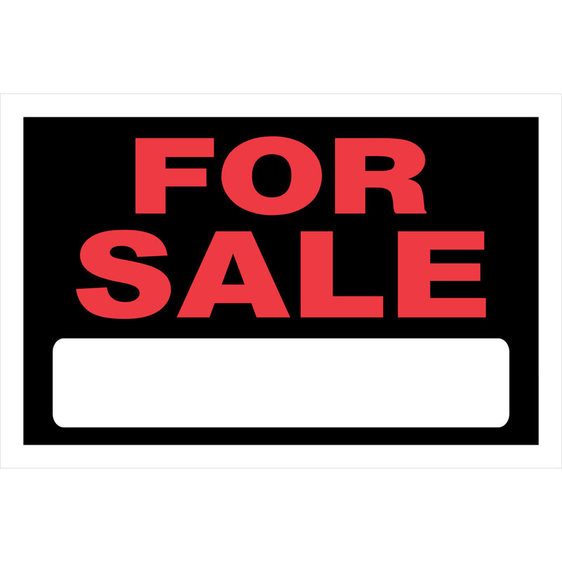 HILLMAN English Black For Sale Sign 8 in. H X 12 in. W (Pack of 6)