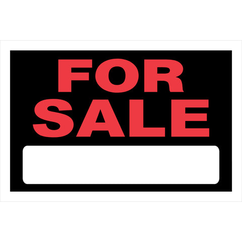 HILLMAN English Black For Sale Sign 8 in. H X 12 in. W (Pack of 6)