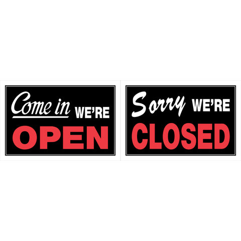 HILLMAN English Black Open/Close Sign 8 in. H X 12 in. W (Pack of 6)