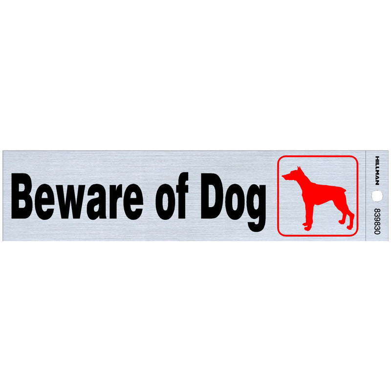 HILLMAN English Silver Beware Decal 2 in. H X 8 in. W (Pack of 6)
