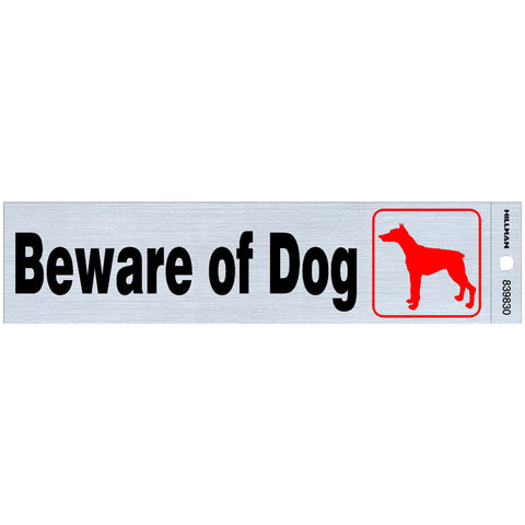 HILLMAN English Silver Beware Decal 2 in. H X 8 in. W (Pack of 6)