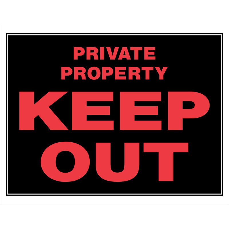 HILLMAN English Black Private Property Sign 15 in. H X 19 in. W (Pack of 6)