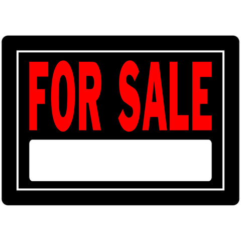 HILLMAN English Black For Sale Sign 10 in. H X 14 in. W (Pack of 6)
