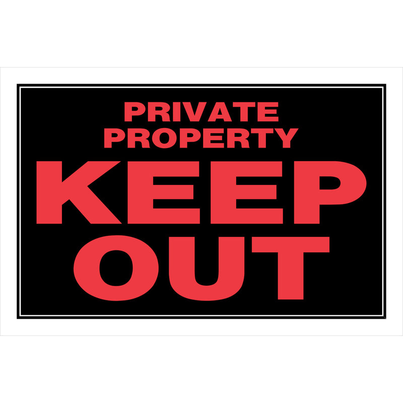 HILLMAN English Black Private Property Sign 8 in. H X 12 in. W (Pack of 6)