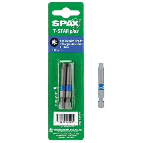 SPAX T30 X 2 in. L Steel Drill and Driver Bit Hex Shank 2 pk (Pack of 10)