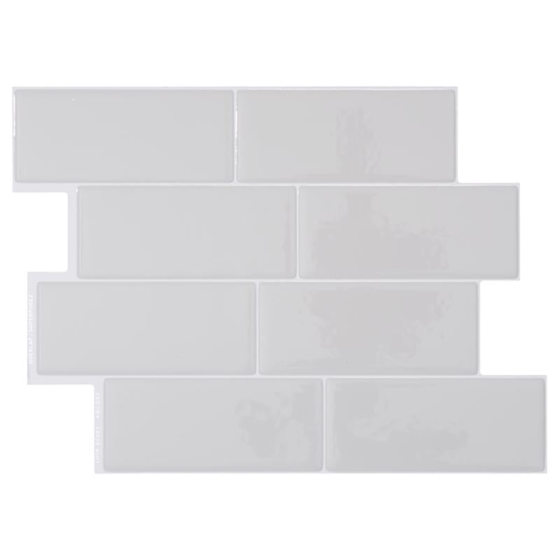 Smart Tiles 8.38 in. W X 11.56 in. L Gray Mosaic Vinyl Adhesive Wall Tile 4 pc (Pack of 6)