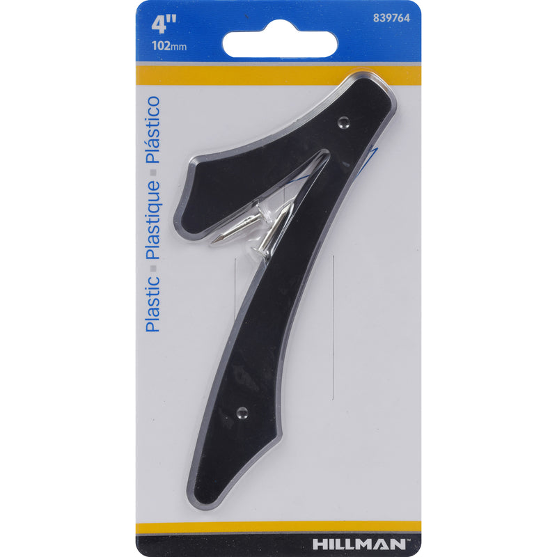 HILLMAN 4 in. Black Plastic Nail-On Number 7 1 pc (Pack of 10)
