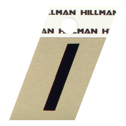 HILLMAN 1.5 in. Black Aluminum Self-Adhesive Letter I 1 pc (Pack of 6)