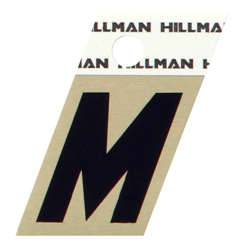 HILLMAN 1.5 in. Black Aluminum Self-Adhesive Letter M 1 pc (Pack of 6)