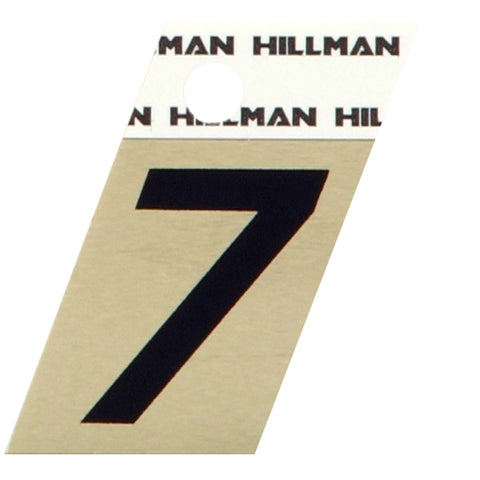 HILLMAN 1.5 in. Reflective Black Aluminum Self-Adhesive Number 7 1 pc (Pack of 6)