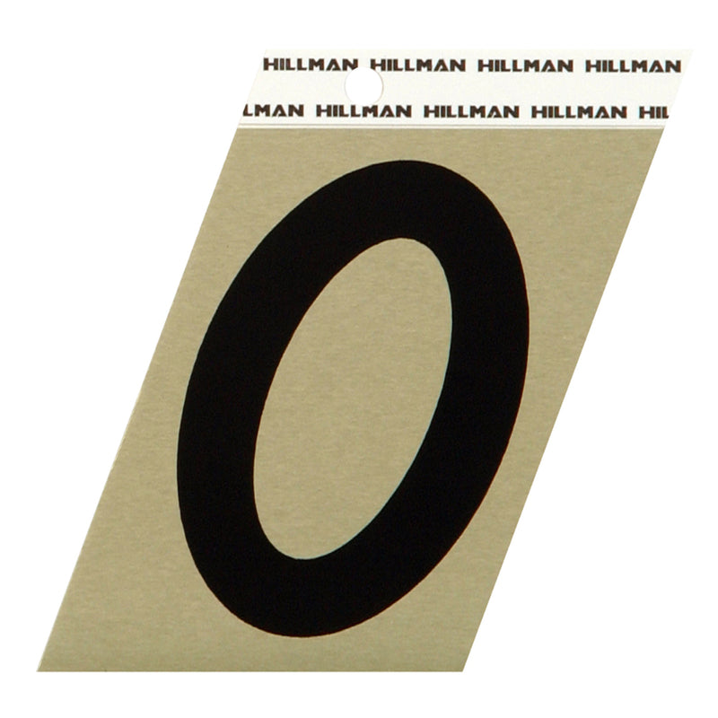 HILLMAN 3 in. Reflective Black Vinyl Self-Adhesive Number 0 1 pc (Pack of 3)