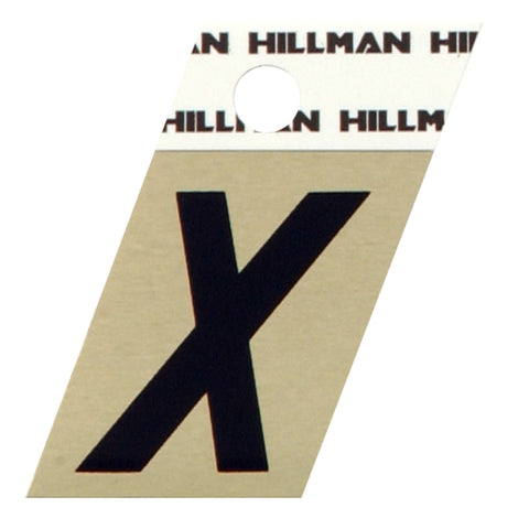 HILLMAN 1.5 in. Black Aluminum Self-Adhesive Letter X 1 pc (Pack of 6)