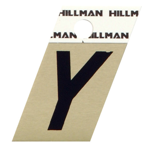 HILLMAN 1.5 in. Black Aluminum Self-Adhesive Letter Y 1 pc (Pack of 6)