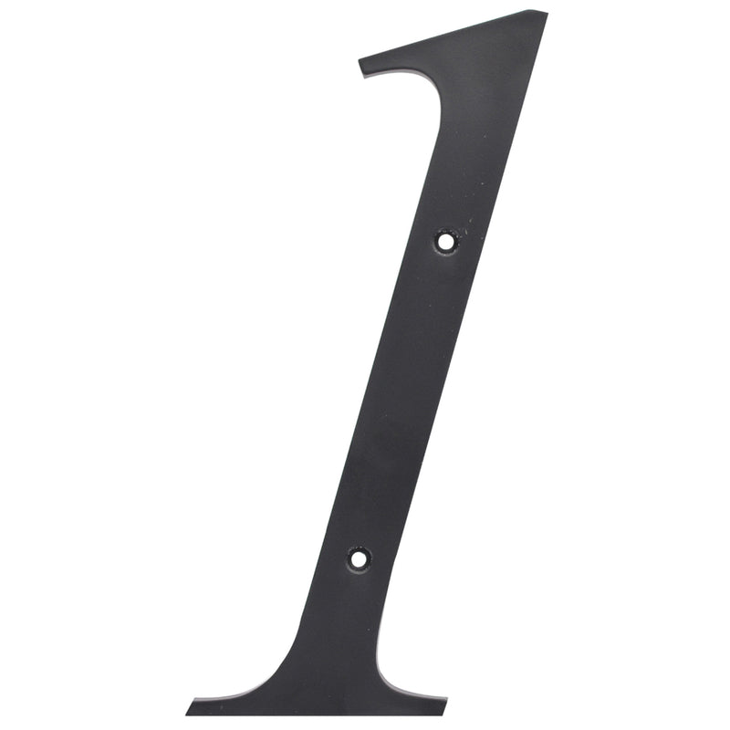 HILLMAN 6 in. Reflective Black Plastic Nail-On Number 1 1 pc (Pack of 3)