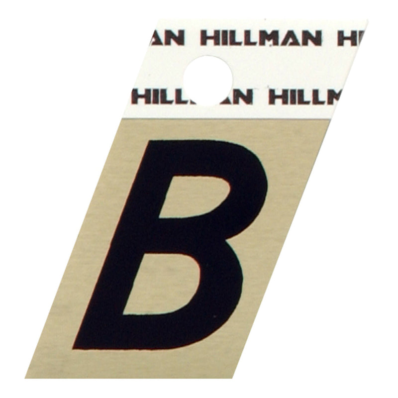 HILLMAN 1.5 in. Reflective Black Aluminum Self-Adhesive Letter B 1 pc (Pack of 6)