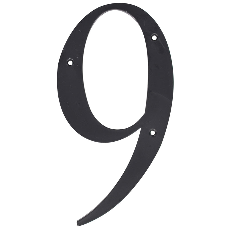 HILLMAN 6 in. Reflective Black Plastic Nail-On Number 9 1 pc (Pack of 3)