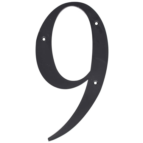 HILLMAN 6 in. Reflective Black Plastic Nail-On Number 9 1 pc (Pack of 3)