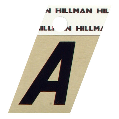 HILLMAN 1.5 in. Black Aluminum Self-Adhesive Letter A 1 pc (Pack of 6)