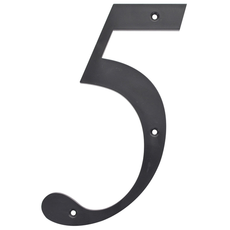 HILLMAN 6 in. Reflective Black Plastic Nail-On Number 5 1 pc (Pack of 3)