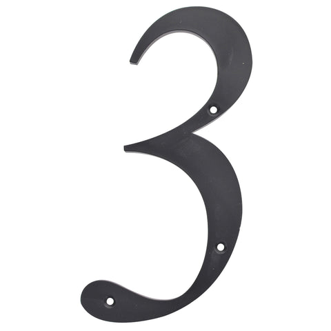 HILLMAN 6 in. Reflective Black Plastic Nail-On Number 3 1 pc (Pack of 3)