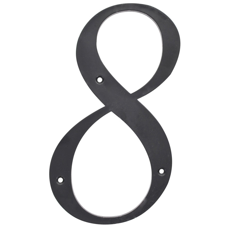 HILLMAN 6 in. Reflective Black Plastic Nail-On Number 8 1 pc (Pack of 3)