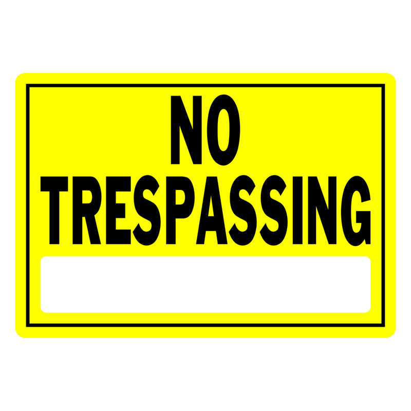 HILLMAN English Yellow No Trespassing Sign 10 in. H X 14 in. W (Pack of 6)