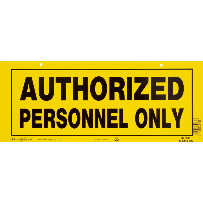 HILLMAN English Yellow Do Not Enter Sign 6 in. H X 15 in. W (Pack of 6)