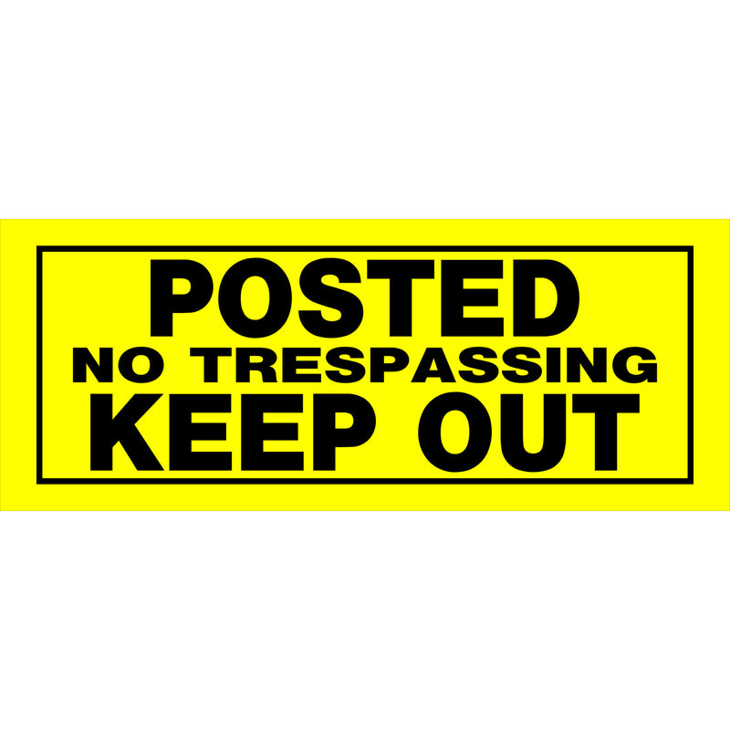 HILLMAN English Yellow No Trespassing Sign 6 in. H X 15 in. W (Pack of 6)