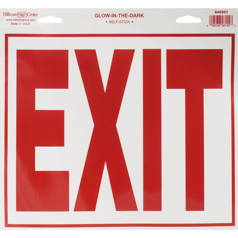 HILLMAN English White Exit Decal 11 in. H X 12 in. W (Pack of 10)