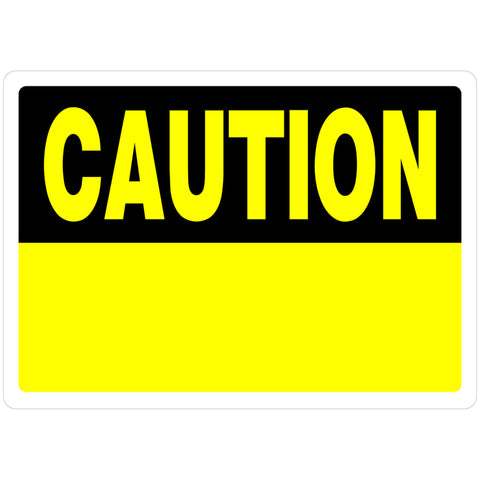 HILLMAN English White Caution Sign 10 in. H X 14 in. W (Pack of 6)