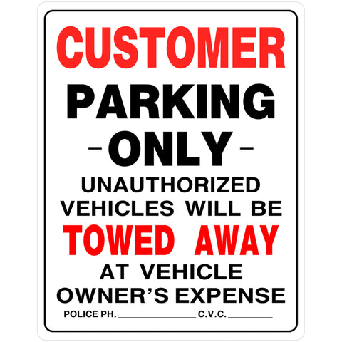 HILLMAN English White No Parking Sign 19 in. H X 15 in. W (Pack of 6)