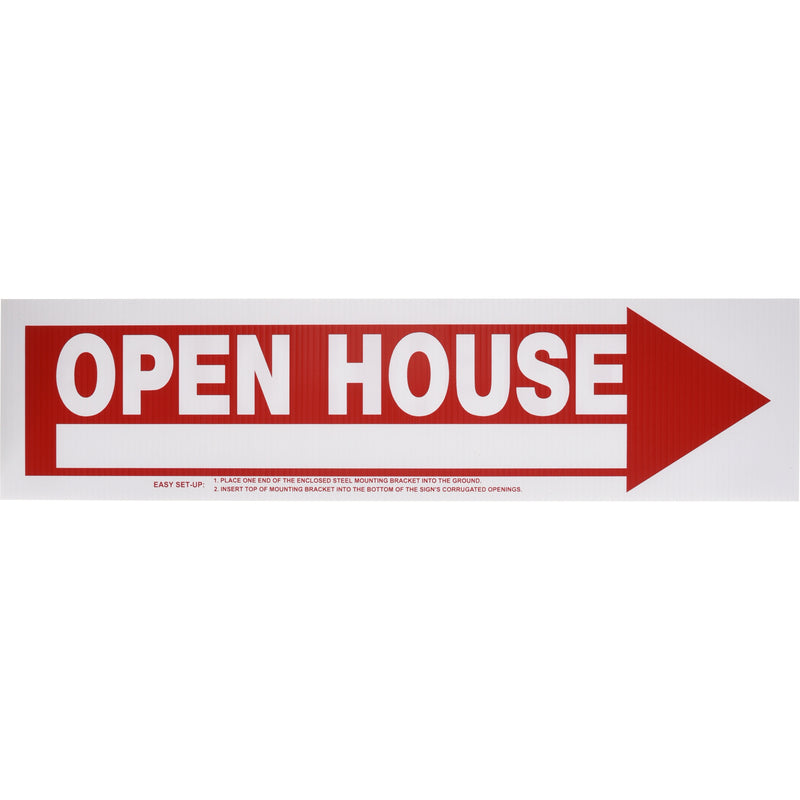 HILLMAN English White Open House Sign 6 in. H X 24 in. W (Pack of 6)