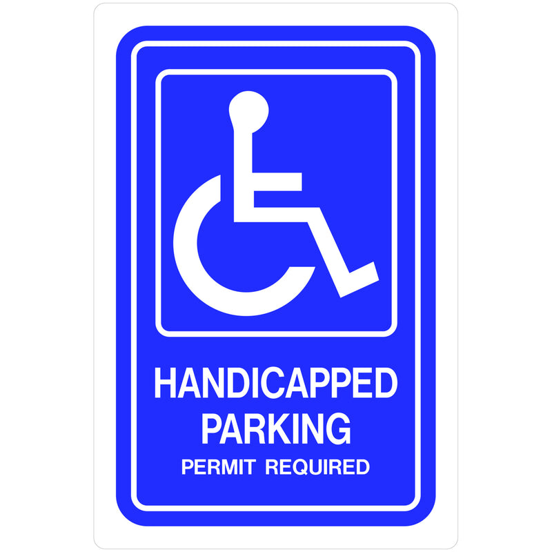 HILLMAN English Blue Handicap Sign 18 in. H X 12 in. W (Pack of 5)