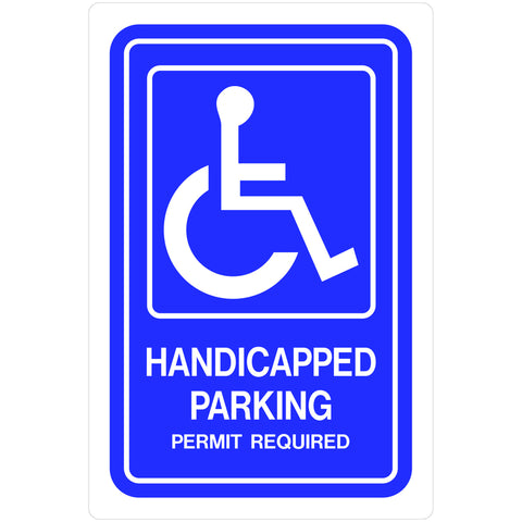 HILLMAN English Blue Handicap Sign 18 in. H X 12 in. W (Pack of 5)