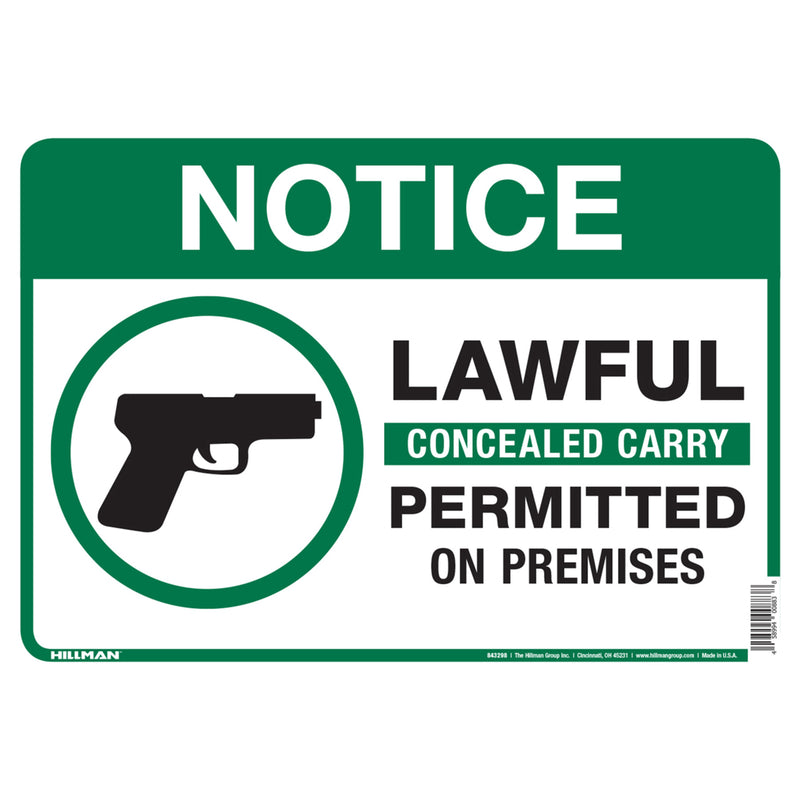 HILLMAN English White Notice Sign 10 in. H X 14 in. W (Pack of 6)