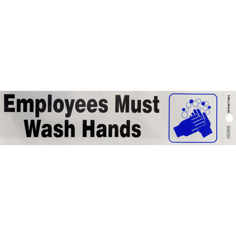 HILLMAN English Silver Health Safety Decal 2 in. H X 8 in. W (Pack of 6)