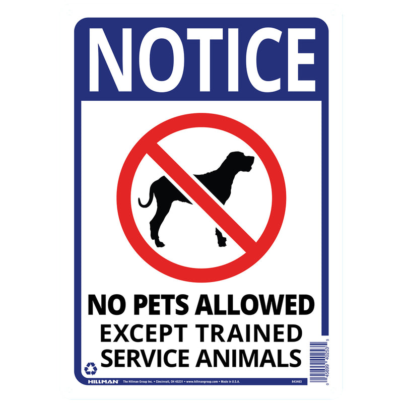 HILLMAN English White Notice Sign 14 in. H X 10 in. W (Pack of 6)