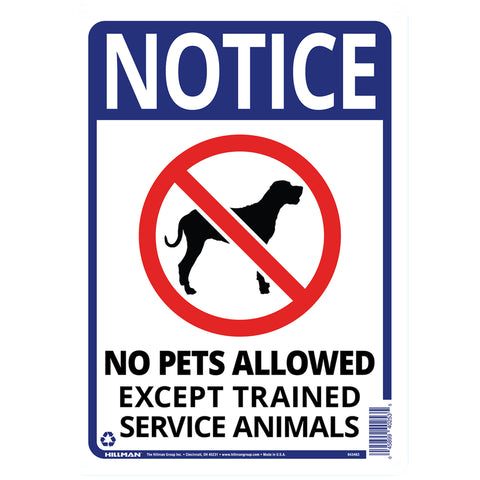 HILLMAN English White Notice Sign 14 in. H X 10 in. W (Pack of 6)