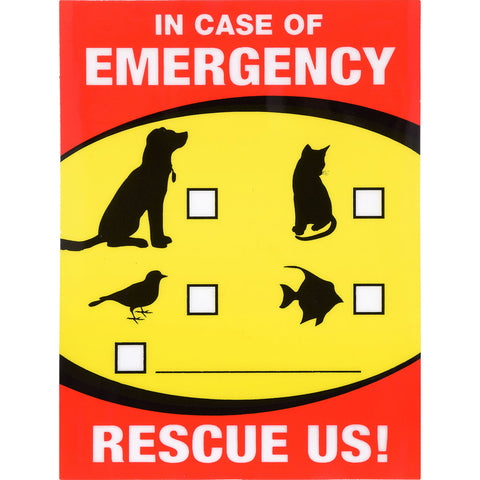 HILLMAN English Red Emergency Sign 6 in. H X 4 in. W (Pack of 6)