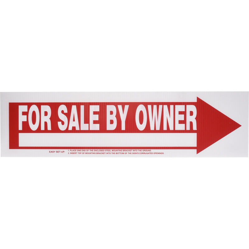 HILLMAN English Red/White For Sale Sign 6 in. H X 24 in. W (Pack of 6)