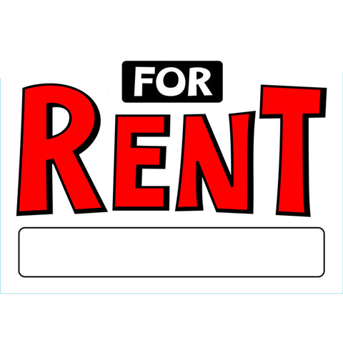HILLMAN English White For Rent Sign 10 in. H X 14 in. W (Pack of 6)