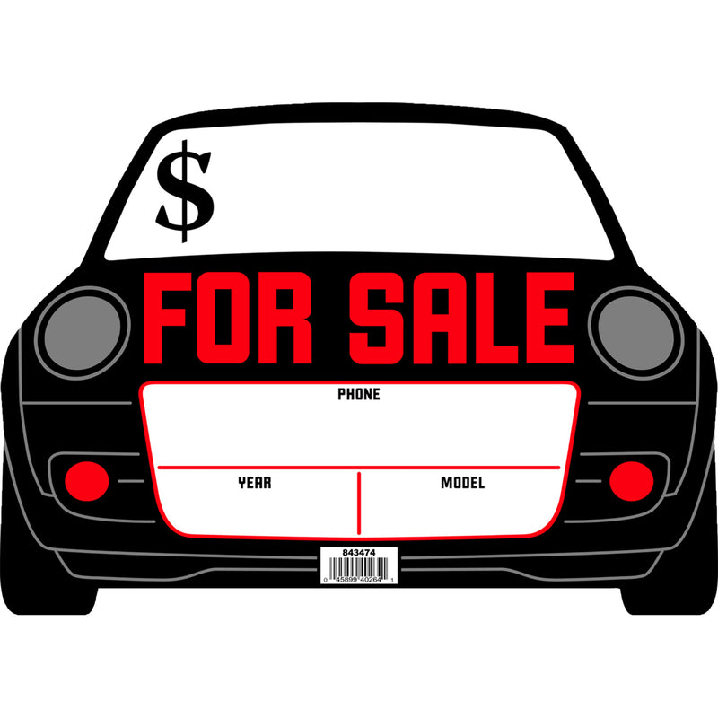 HILLMAN English White For Sale Sign 10 in. H X 14 in. W (Pack of 6)