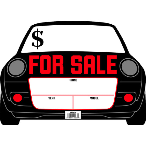 HILLMAN English White For Sale Sign 10 in. H X 14 in. W (Pack of 6)