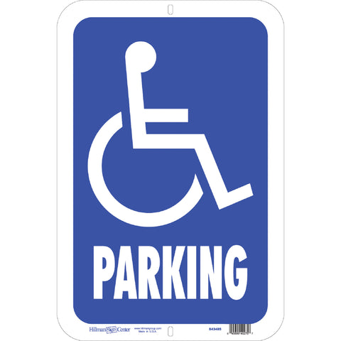 HILLMAN English Blue Handicap Sign 19 in. H X 15 in. W (Pack of 5)
