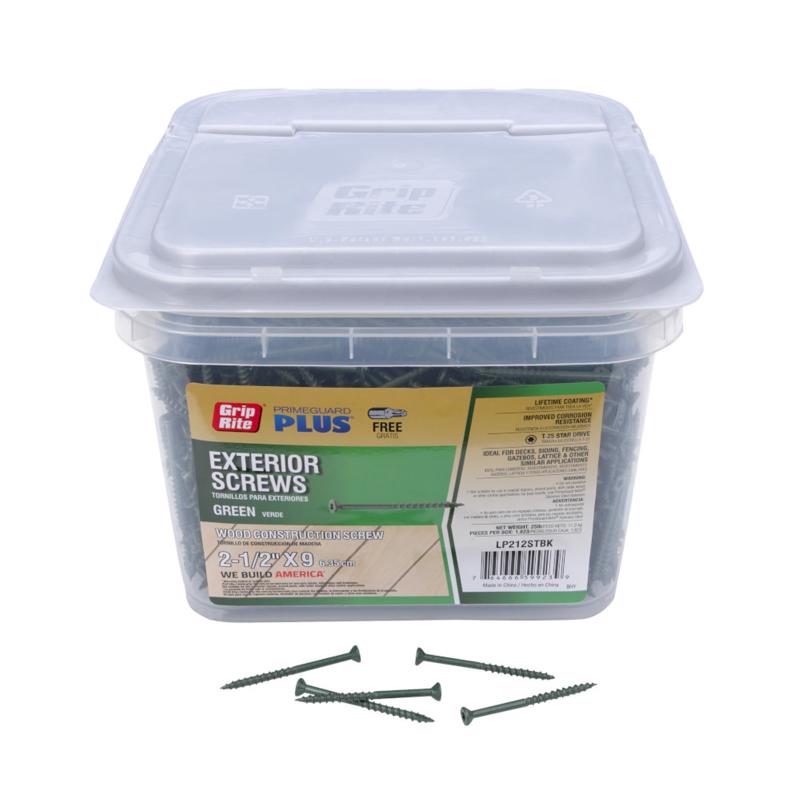 Grip-Rite PrimeGuard Plus 2.5 in. L Green Star Bugle Head Deck Screws 25 lb 2175 pk