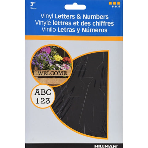 HILLMAN 3 in. Black Vinyl Self-Adhesive Letter and Number Set 0-9, A-Z 91 pc (Pack of 6)