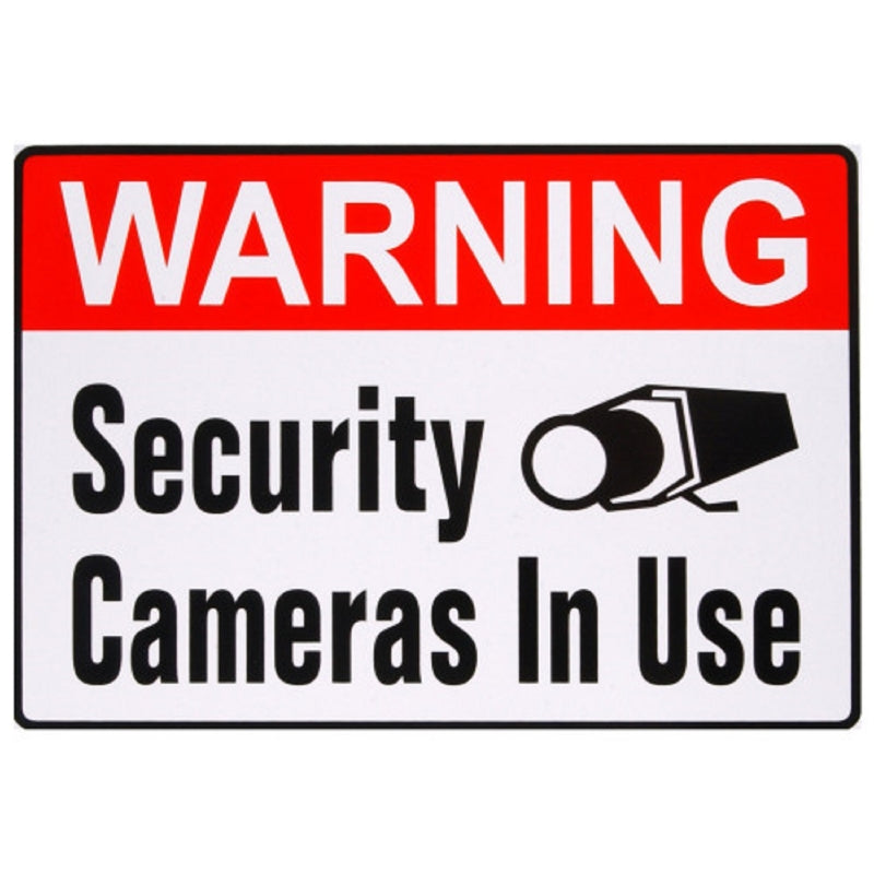 HILLMAN English White Security Decal 4 in. H X 6 in. W (Pack of 6)