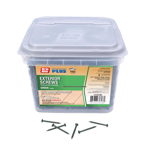 Grip-Rite PrimeGuard Plus No. 9 wire X 2 in. L Green Star Flat Head Deck Screws 25 lb